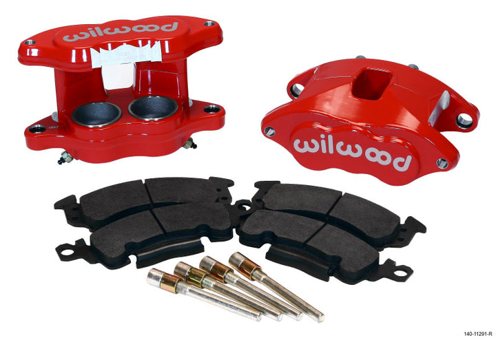 Wilwood D52 Front Caliper Kit - Red 2.00 / 2.00in Piston 1.04in Rotor - Bull Strap