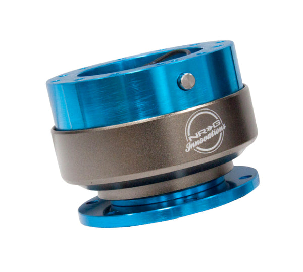 NRG Quick Release Gen 2.0 - New Blue Body / Titanium Chrome Ring - Bull Strap
