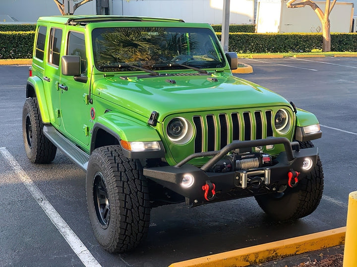 Oracle Oculus Bi-LED Projector Headlights for Jeep JL/Gladiator JT - Matte Blk - 5500K - Bull Strap