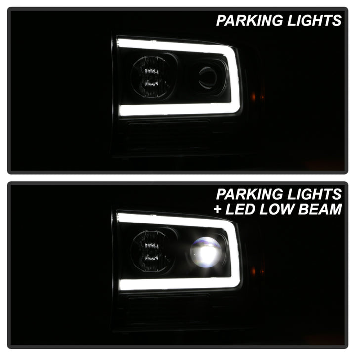 Spyder Ford F-250 99-04/Excursion 00-04 1 Piece LED Headlights - Black PRO-YD-FF25099V2PL-BK - Bull Strap