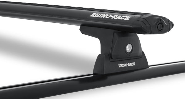 Rhino-Rack Vortex 54in 2 Bar Roof Rack w/Tracks - Black - Bull Strap