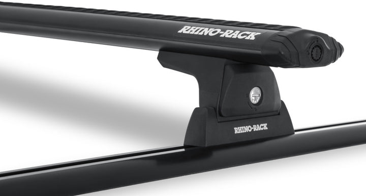 Rhino-Rack Vortex 54in 2 Bar Roof Rack w/Tracks - Black - Bull Strap