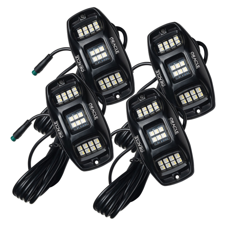 Oracle Underbody  RGB+W Wheel Well Rock Light Kit - 4 PCS - ColorSHIFT - Bull Strap