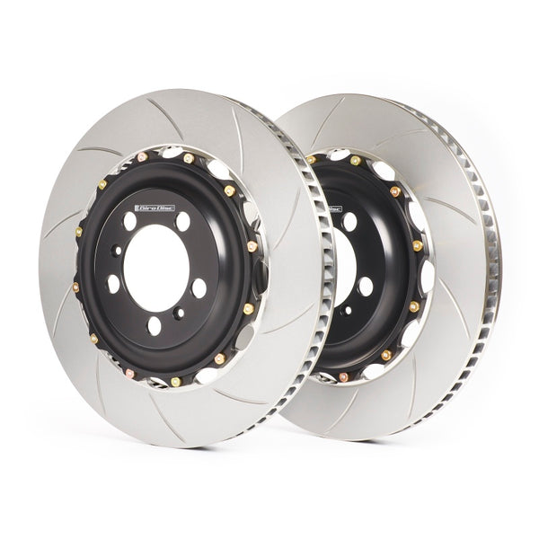 GiroDisc Porsche 911 Carrera (991.2) w/PCCB (Iron Rotor Pad Shape) Slotted Rear Rotors - Bull Strap