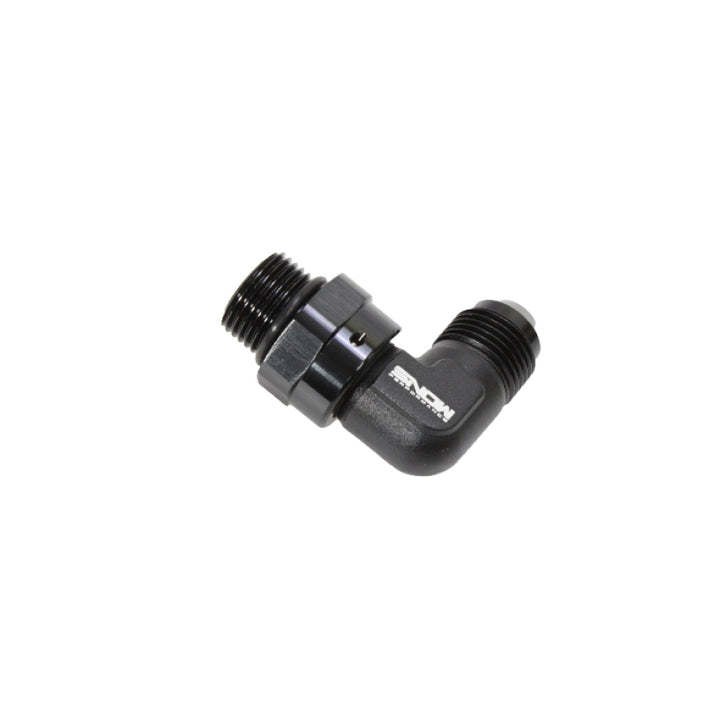 Snow -8 ORB to -8AN 90 Degree Swivel Fitting (Black) - Bull Strap