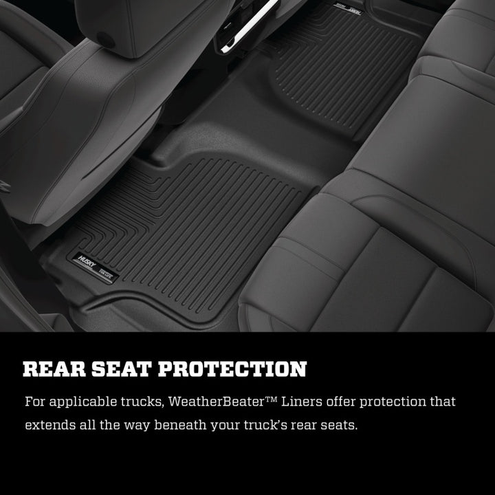 Husky Liners 2016 Nissan Maxima WeatherBeater Front and Second Row Black Floor Liners - Bull Strap