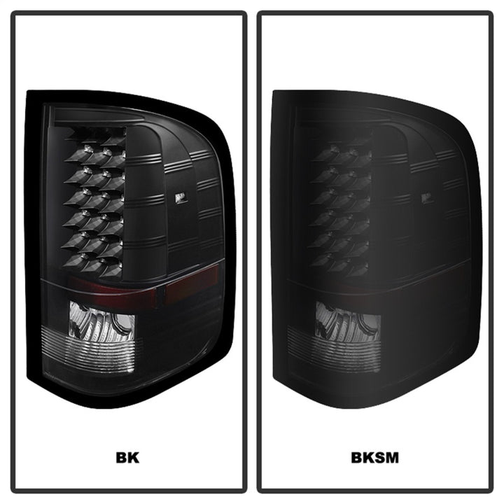xTune Chevy Silverado 07-13 LED Tail Lights Black Smoke ALT-JH-CS07-LED-BKSM - Bull Strap