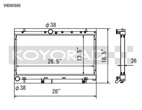 Koyo 2002 Subaru Impreza WRX 2.0L Turbo Radiator - Bull Strap