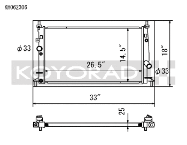 Koyo 10-14 Mazda Mazda3/Mazdaspeed3 2.3L/2.5L I4 Radiator - Bull Strap