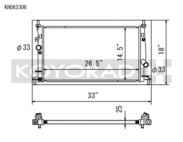 Koyo 10-14 Mazda Mazda3/Mazdaspeed3 2.3L/2.5L I4 Radiator - Bull Strap