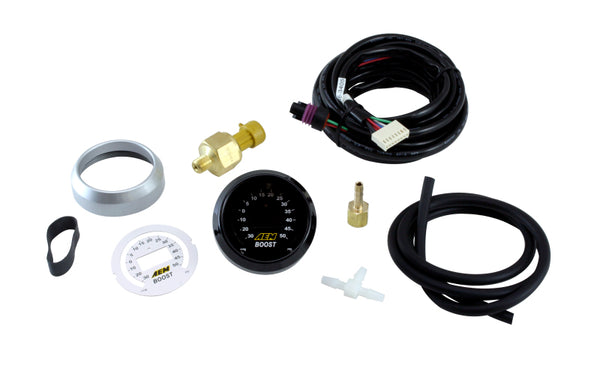 AEM 52mm Boost Digital Gauge -30-50psi - Bull Strap