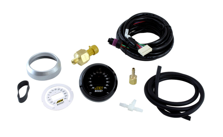 AEM 52mm Boost Digital Gauge -30-50psi - Bull Strap