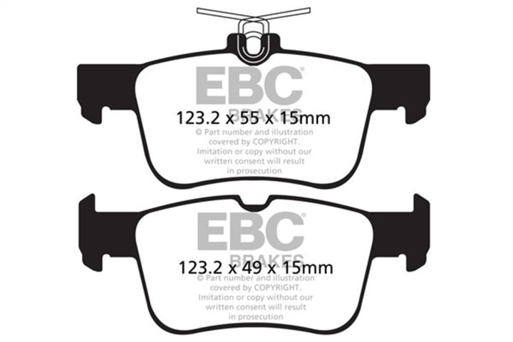 EBC 13+ Ford Fusion 1.6 Turbo Yellowstuff Rear Brake Pads - Bull Strap