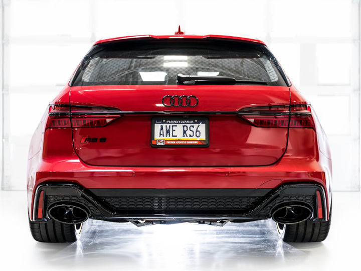 AWE Tuning 21-23 Audi C8 RS6/RS7 SwitchPath Cat-back Exhaust - Diamond Black Tips - Bull Strap