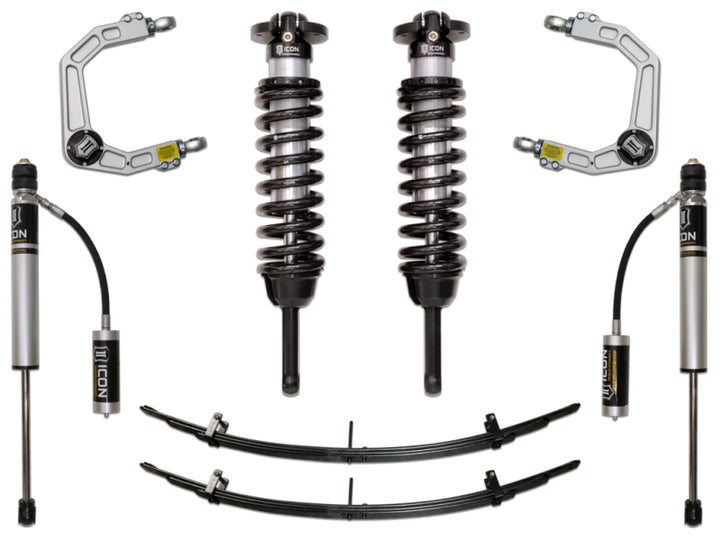 ICON 05-15 Toyota Tacoma 0-3.5in/2016+ Toyota Tacoma 0-2.75in Stg 3 Suspension System w/Billet Uca - Bull Strap