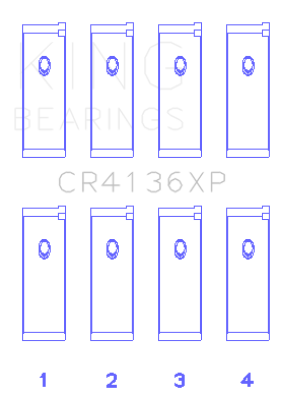 King Engine Bearings Nissan SR20DE/DET RWD (2.0L) Performance Rod Bearing Set - Size +0.25mm - Bull Strap