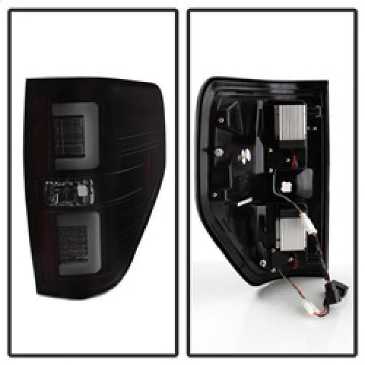 Spyder 09-14 Ford F150 V2 Light Bar LED Tail Lights - Blk Smoke (ALT-YD-FF15009V2-LBLED-BSM) - Bull Strap