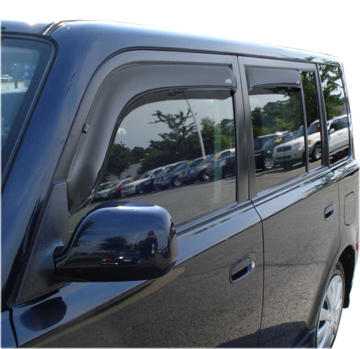 AVS 04-06 Scion XB Ventvisor In-Channel Front & Rear Window Deflectors 4pc - Smoke - Bull Strap