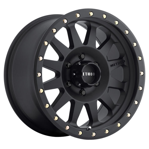 Method MR304 Double Standard 17x8.5 0mm Offset 6x135 94mm CB Matte Black Wheel - Bull Strap