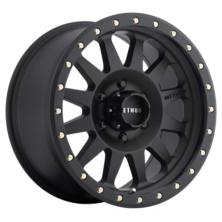 Method MR304 Double Standard 17x8.5 0mm Offset 6x135 94mm CB Matte Black Wheel - Bull Strap