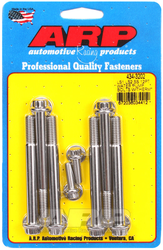 ARP LS1 LS2 SS 12pt Water Pump Bolts w/Thermostat Housing Bolts Kit - Bull Strap