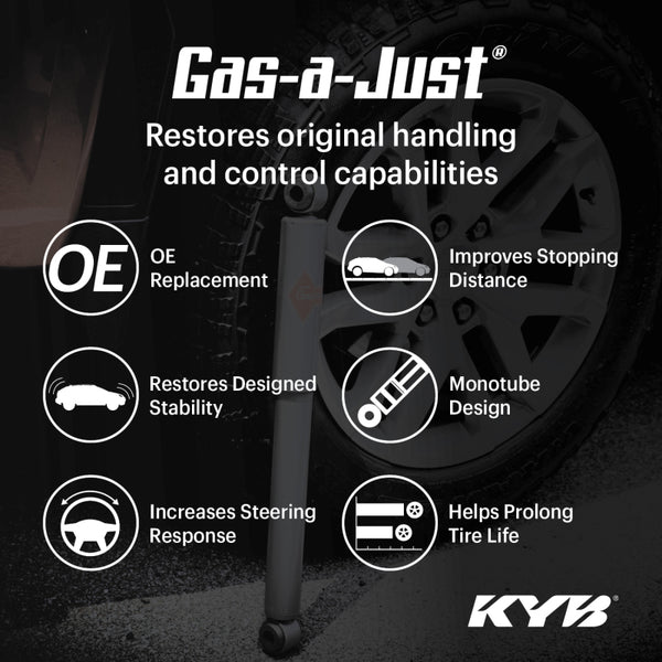 KYB Shocks Gas-A-Just Front Right Strut Lexus GS350 w/Adaptive Suspension AWD 2013-2020 - Bull Strap