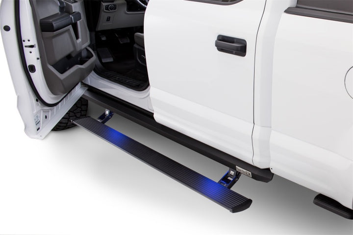 AMP Research 2015-2018 Ford F-150 SuperCrew PowerStep XL - Black - Bull Strap