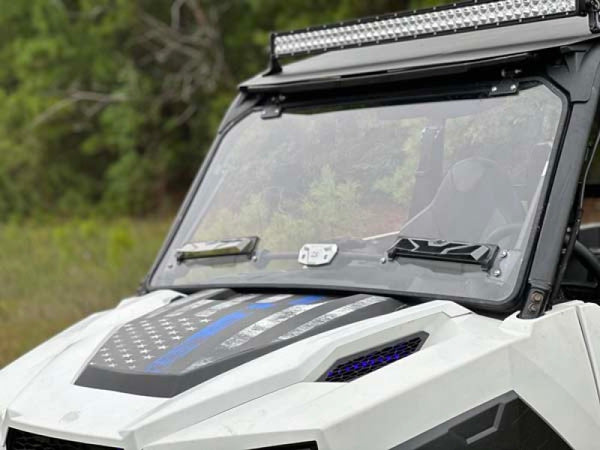 Seizmik 16-23 Polaris General 1000 /4/XP Pro-fit Windshield Flip Up Vented - Bull Strap