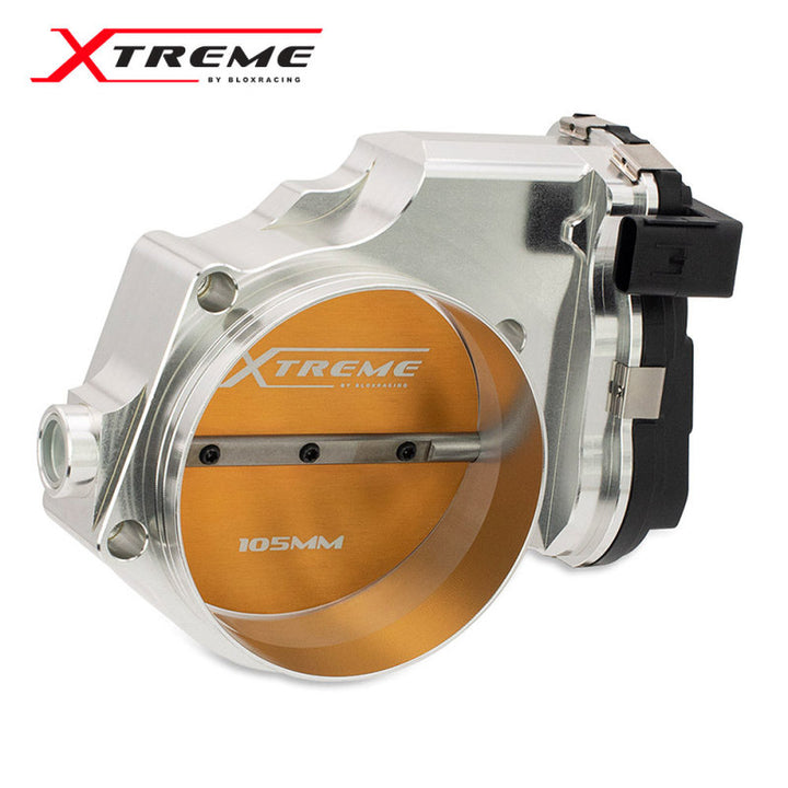 BLOX Racing 2015+ Dodge Hellcat / Jeep Trackhawk 6.2L 105mm Electronic Billet Throttle Body - Silver - Bull Strap