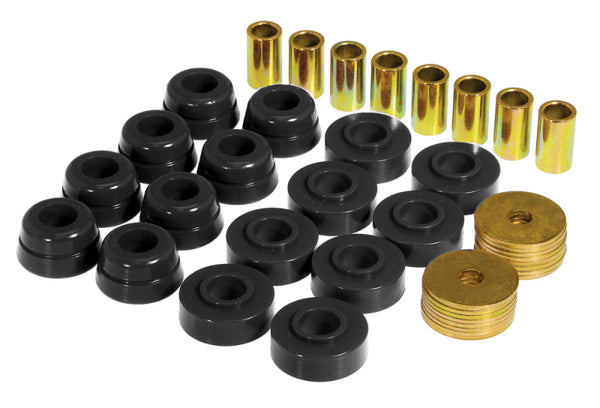 Prothane 73-82 Chevy Corvette Body Mount Kit - Black - Bull Strap