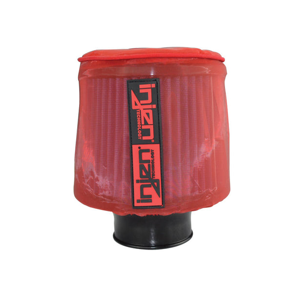 Injen Red Water Repellant Pre-Filter fits X-1022 6-1/2in Base / 8in Tall / 5-1/2in Top - Bull Strap