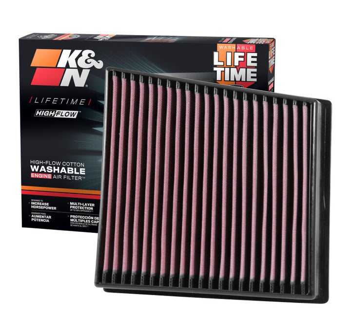 K&N 2017 Chevrolet Silverado 2500HD V8-6.6L DSL Replacement Drop In Air Filter - Bull Strap