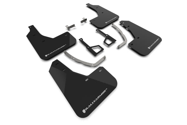 Rally Armor 2025 Hyundai Ioniq 5 XRT Black Mud Flap White Logo - Bull Strap