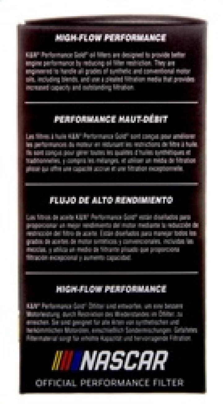 K&N Performance Oil Filter for 2019 Audi A3 2.0L - Bull Strap