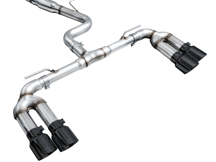 AWE 22-24 Audi 8Y S3 Track Edition Exhaust  - Diamond Black Tips - Bull Strap