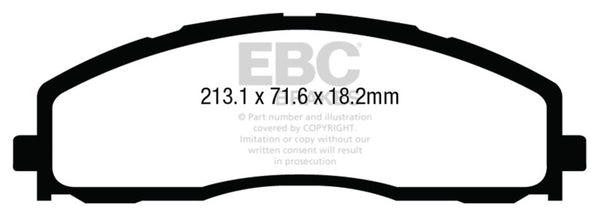 EBC 13+ Ford F250 (inc Super Duty) 6.2 (2WD) Greenstuff Front Brake Pads - Bull Strap
