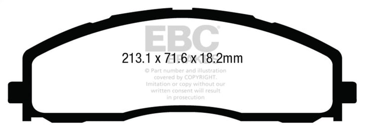 EBC 13+ Ford F250 (inc Super Duty) 6.2 (2WD) Greenstuff Front Brake Pads - Bull Strap