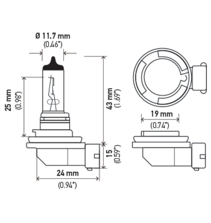 Hella H11 12V 55W Xenon White XB Bulb (Pair) - Bull Strap