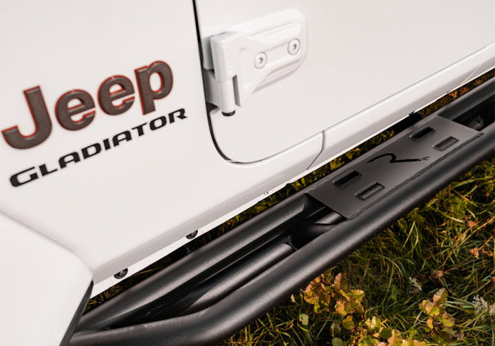 Rampage 20-22 Jeep Gladiator SRS Sidebar Rock Crawler Steps - Black - Bull Strap