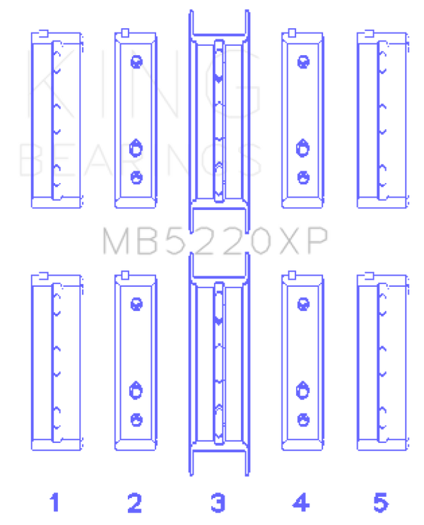 King Subaru WRX/STi EJ20 EJ22 EJ25 Flange #3 Position Performance Main Bearing Set - Size STDX - Bull Strap