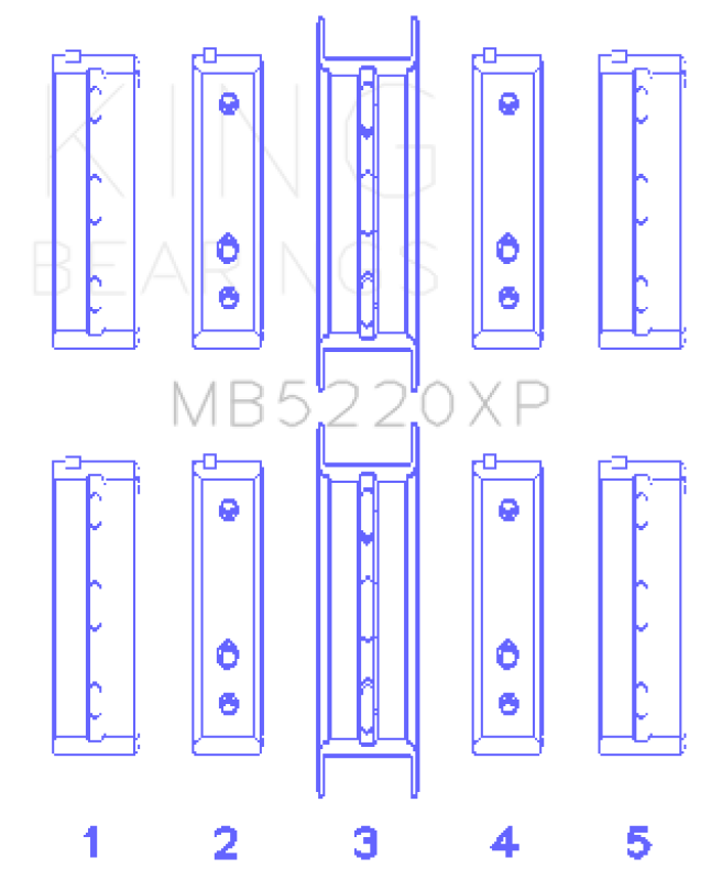 King Subaru WRX/STi EJ20 EJ22 EJ25 Flange #3 Position Performance Main Bearing Set - Size STDX - Bull Strap