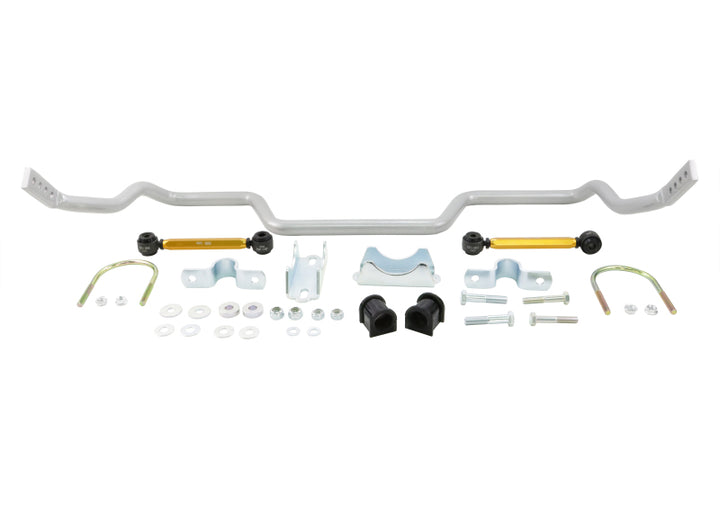 Whiteline 05+ Ford Mustang Coupe 8 cyl (Inc Shelby GT / GT500) Rear 27mm Heavy Duty Adj Swaybar - Bull Strap
