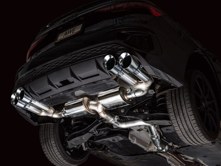 AWE 22-24 Audi 8Y S3 Touring Edition Exhaust - Chrome Silver Tips - Bull Strap