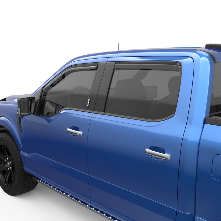 EGR 15-23 Ford F150 Crew Cab In-Channel Window Visors - Set of 4 (573491) - Bull Strap