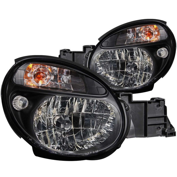 ANZO 2002-2003 Subaru Impreza Crystal Headlights Black - Bull Strap