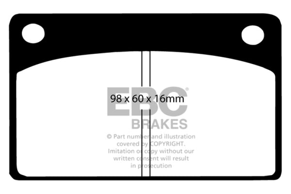 EBC 66-68 Volvo 140 1.8 Yellowstuff Front Brake Pads - Bull Strap
