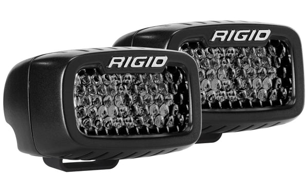 Rigid Industries SR-M Series PRO Midnight Edition - Spot - Diffused - Pair - Bull Strap
