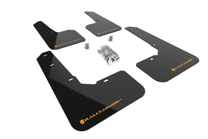 Rally Armor 22-25 Subaru Outback Wilderness Black Mud Flap Wild Orange Logo - Bull Strap