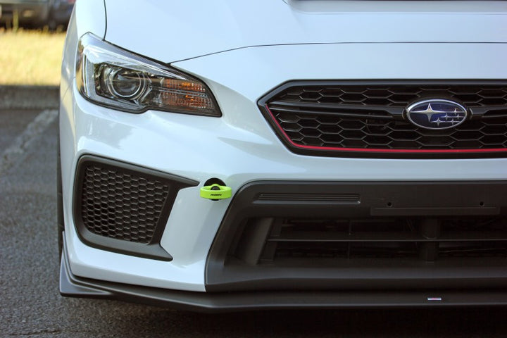 PERRIN 18-21 Subaru WRX & STI / 13-25 BRZ / 17-20 Toyota 86 Tow Hook Kit (Front) - Neon Yellow - Bull Strap