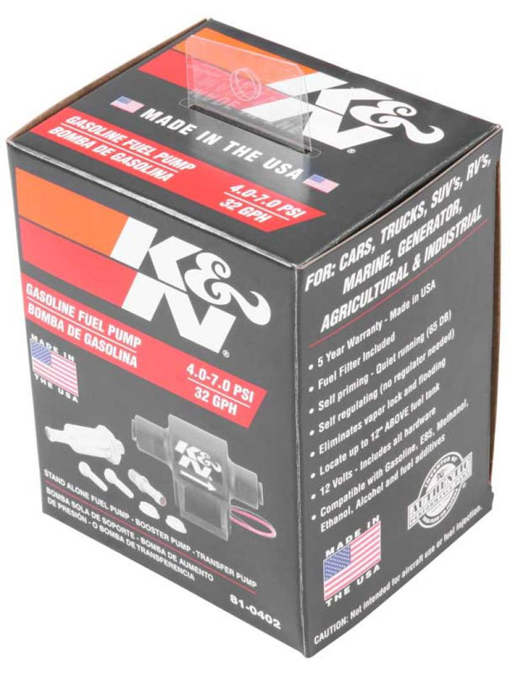 K&N Performance Electric Fuel Pump 4-7 PSI - Bull Strap